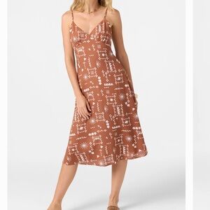 O'Neill Terracotta Patterned Midi Dress